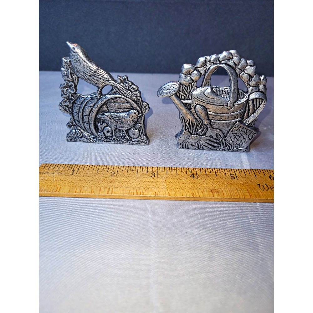 Carson Pewter Bird & Garden Original 1900-1919 Small 3 in